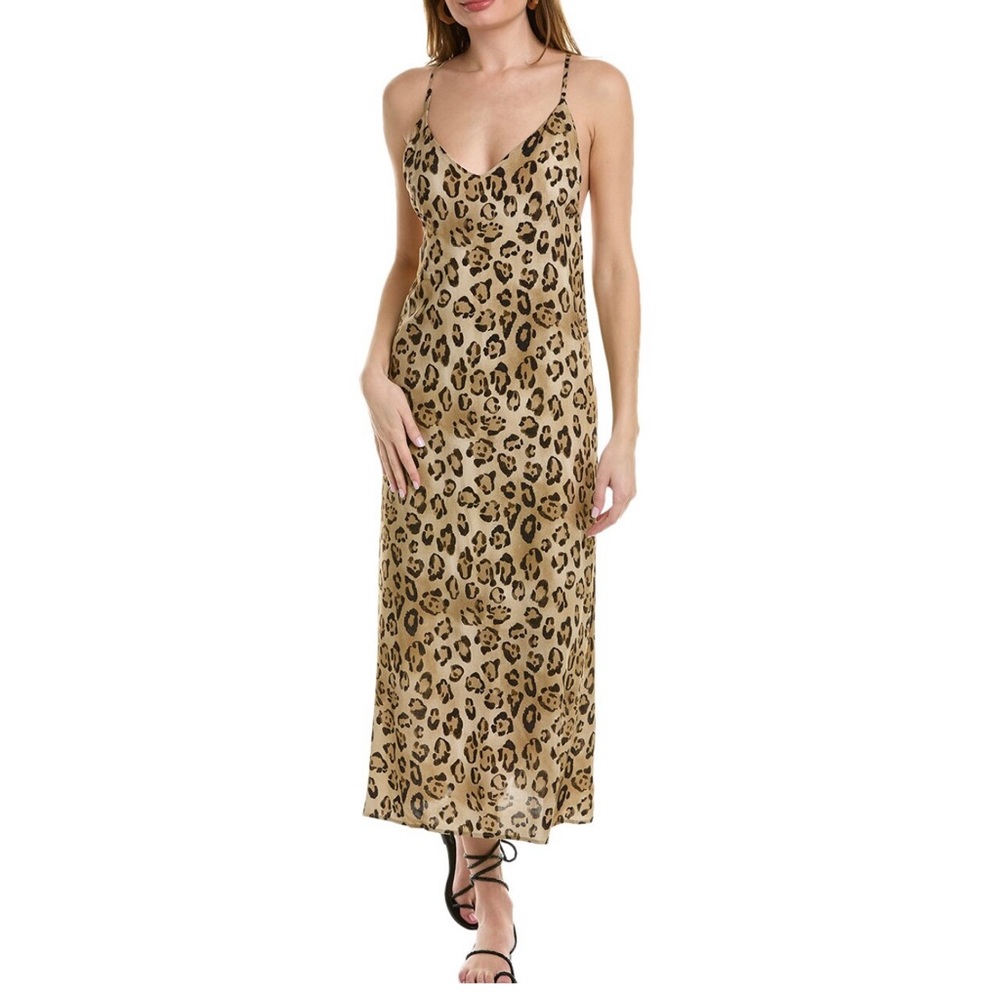 NWT PQ Swim Amelia Leopard Slip Dress
